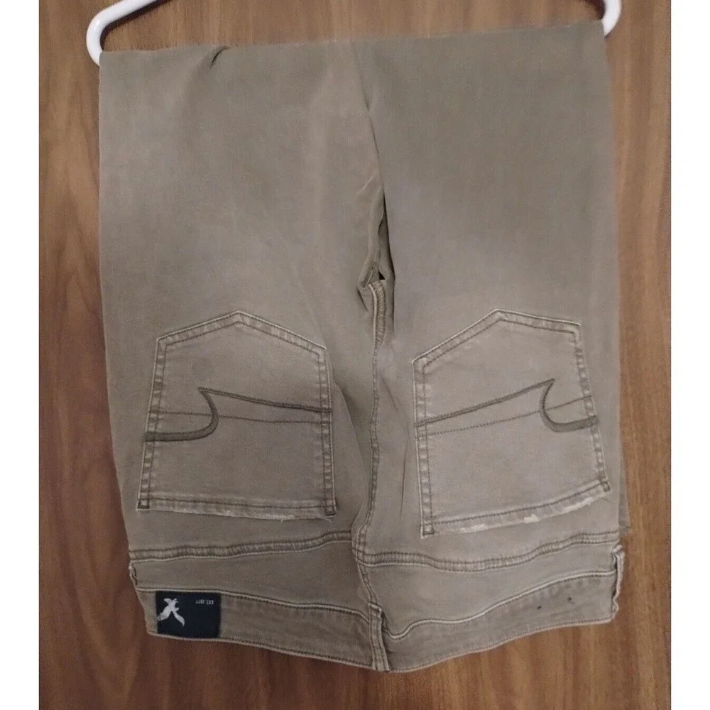 AMERICAN EAGLE Straight Leg Super Stretch Green Denim Jeans Women's 14R - Picture 1 of 6